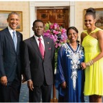 U.S. President Barack Obama, President of Equatorial Guinea Teodoro Obiang Nguema Mbasogo, Equatorial Guinea First Lady Mrs. Constancia Mangue de Obiang Nsue, and US First Lady Michelle Obama.
